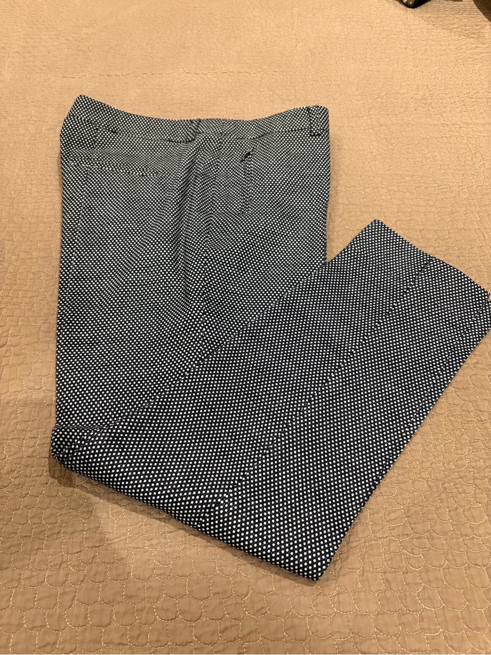 Akris Punto Black and White Microdot Straight-Leg Trousers